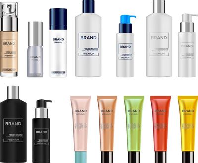 仿真皮透明瓶瓶裝化妝品霜用于護膚基礎產(chǎn)品包裝與金屬蓋背景說明